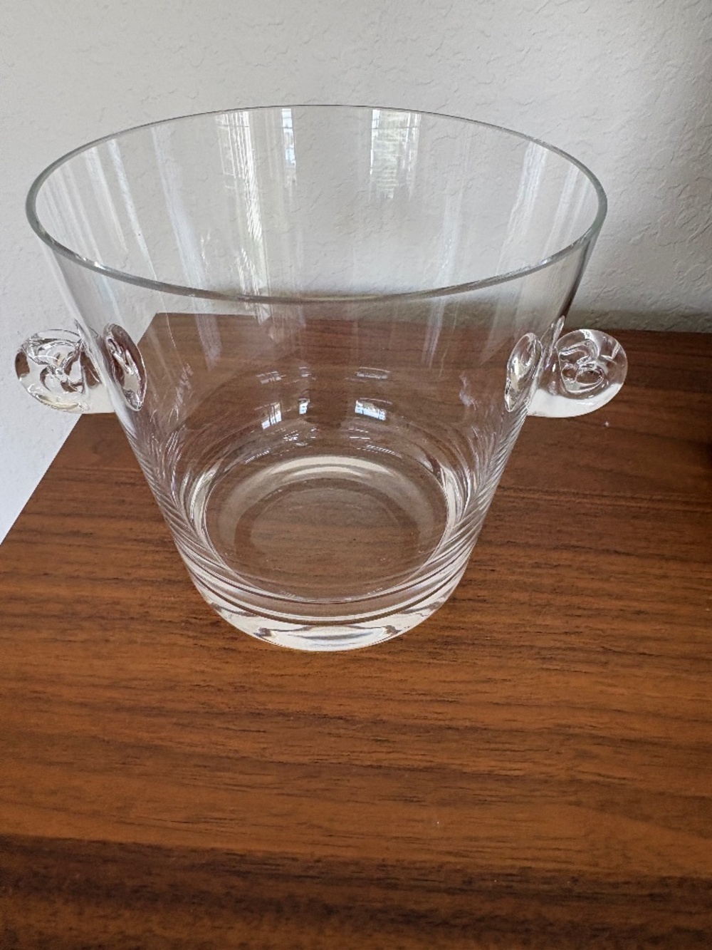 Vintage Authentic Tiffany & Co. Crystal Scroll Handled Ice Bucket
